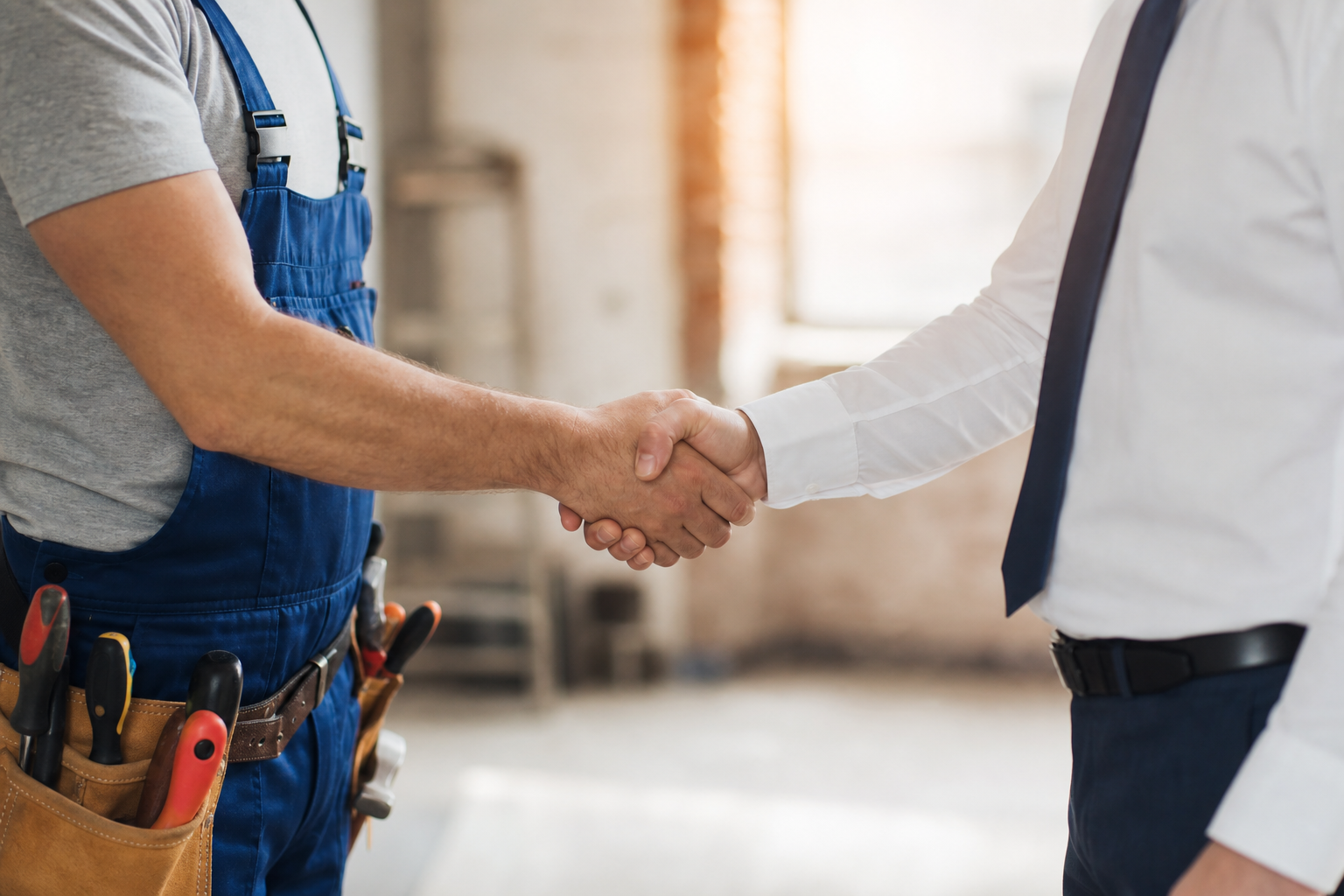 Handshake between contractor and Florida Blastoff LLC